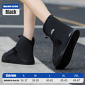 1Pair Waterproof Shoe Covers Black Anti-slip Reusable Motorcycle Qme Black S(36-37)