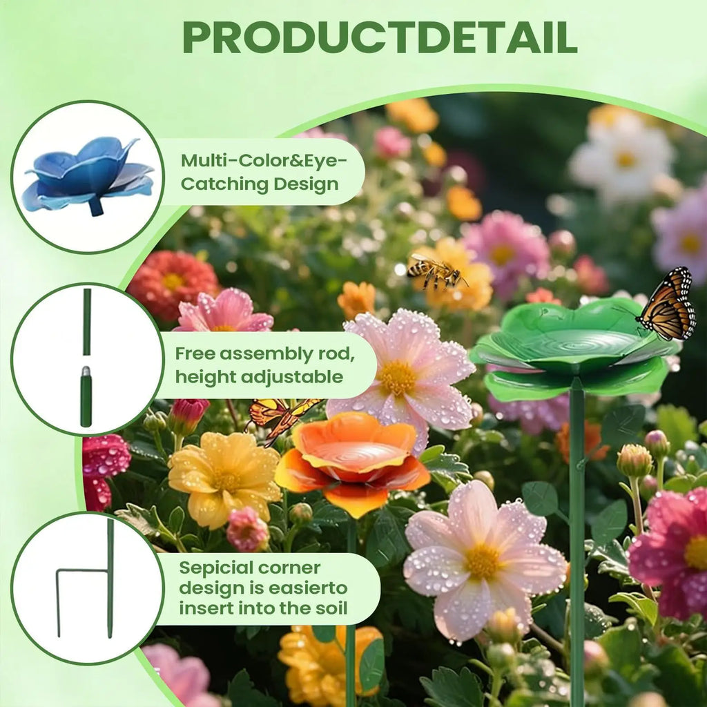 4pcs Bee Drinking Station Birds Animals Hydration Bee Drinking Flower Shape Dish For Park Balcony Backyard Yard Terrace Farm Qme