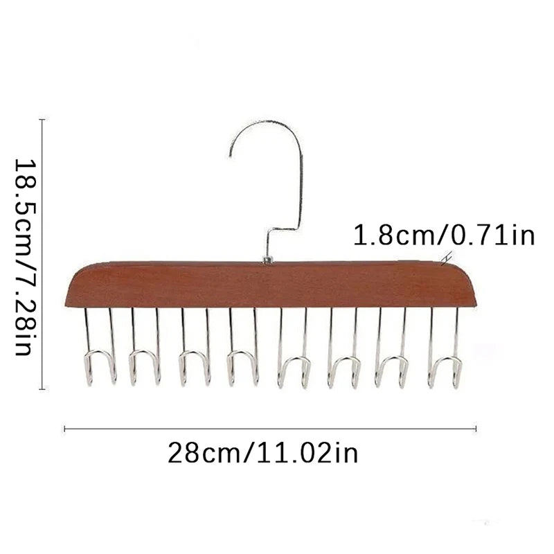 Non Slip Space Saving Wardrobe Clothing Storage Holder Wood Belts Qme