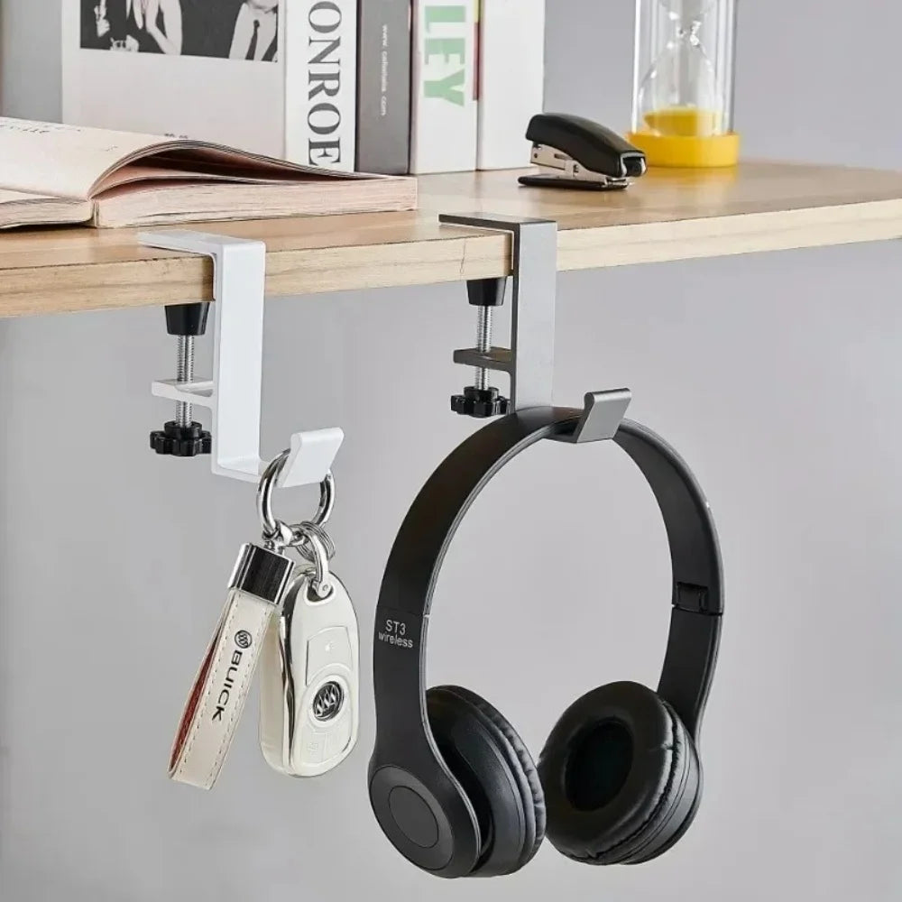 Multifunctional Table Side Hanging Storage Hook Adjustable Desk Edge Holder For Gaming Headphones Backpack Bag Storage Accessory Qme