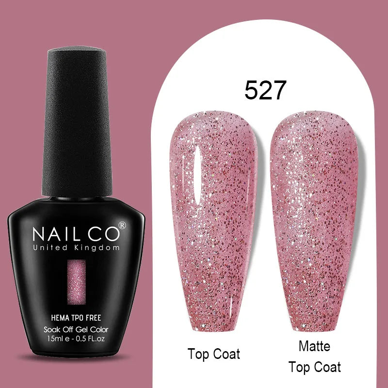 Nailco Jelly Gel Nail Polish Transparent Varnishes 44 Colors Red Pink