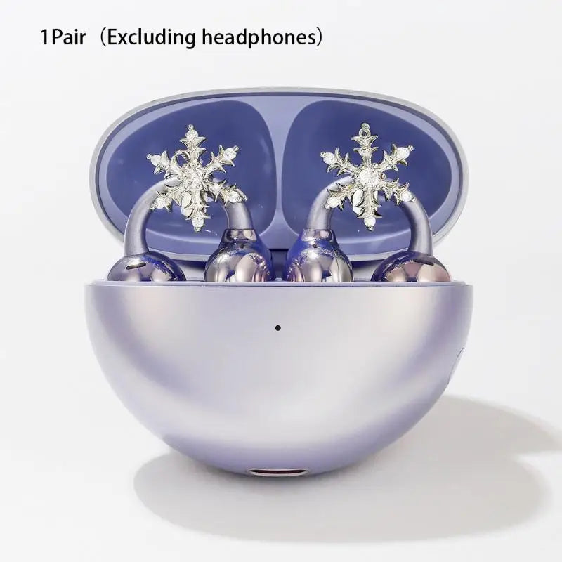 Trendy DIY Snowflake Bird Headphone Accessories Removable Buckle Qme snowflake Silver