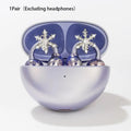 Trendy DIY Snowflake Bird Headphone Accessories Removable Buckle Qme snowflake Silver