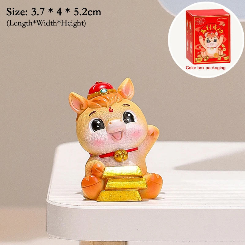 2026 Cute Year Of The Horse Ornament Lucky New Year Horse Toy DIY Desktop Decoration Car Ornament Pony Decor New Year Gift Qme A1