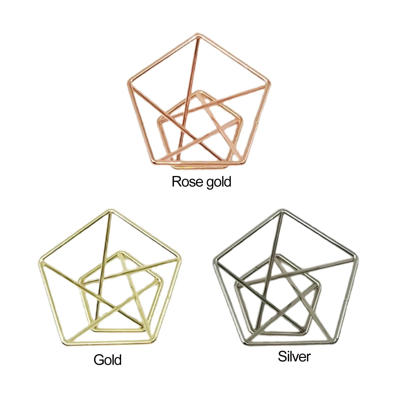 Rose Gold Geometric Air Plant Holder Metal Tillandsia Stand Hollow Display Rack Makeup Sponge Holder Home Desk Decor Qme