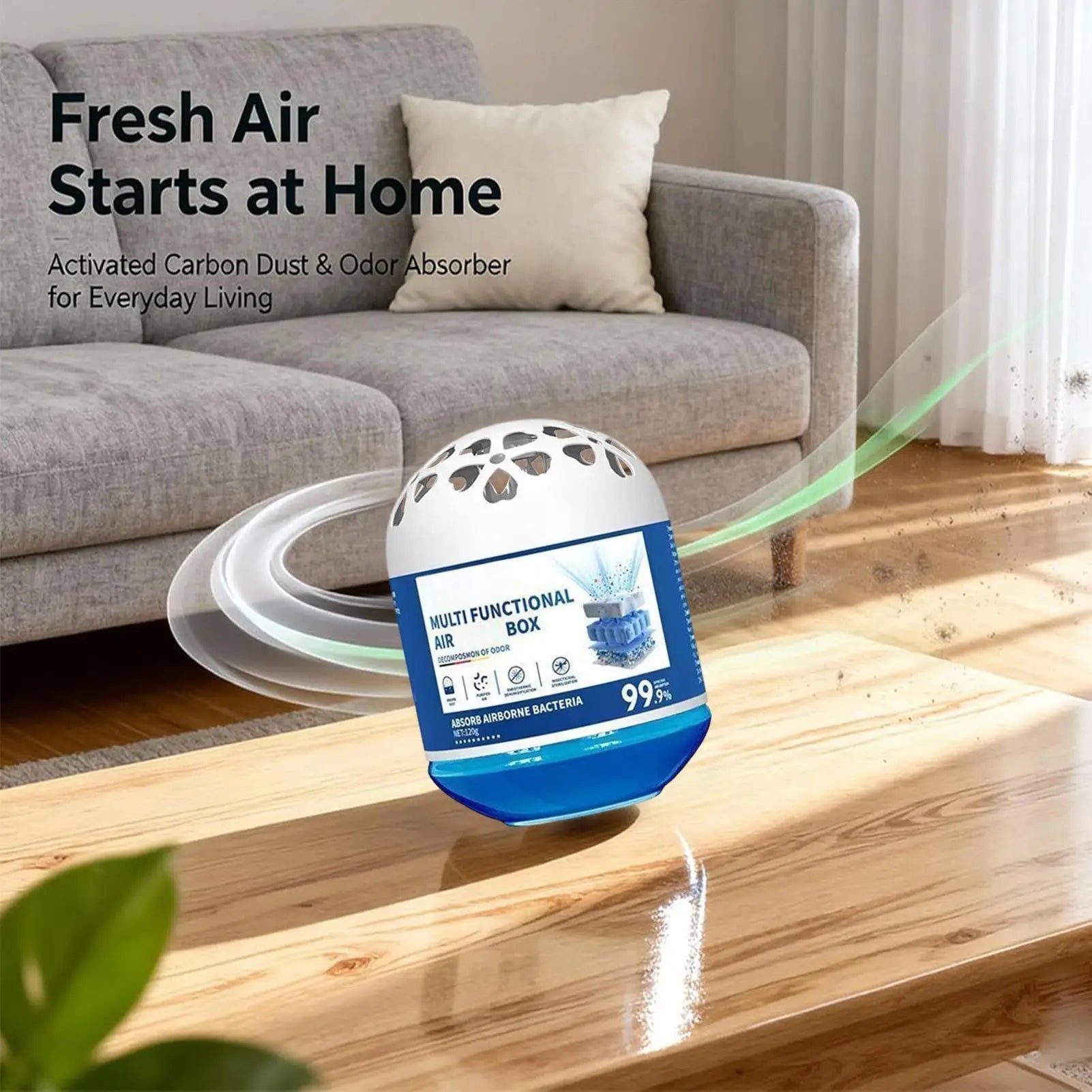 Air Purifiers for Bedroom 120g Automatic Quiet Dust Removal Box Plant-Based Air Cleaner No Electricity Required for Home Dorm Qme