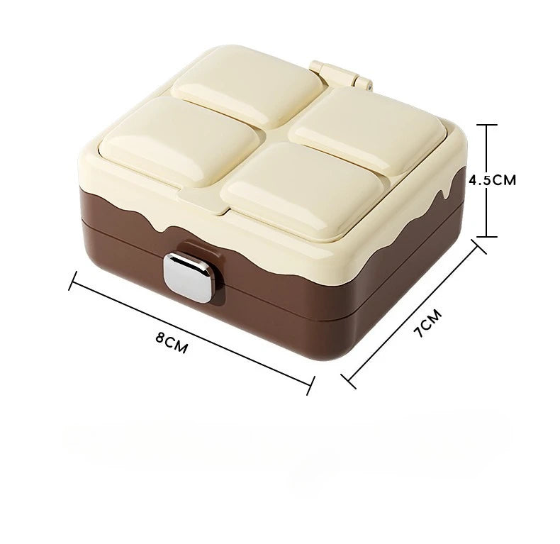 Portable Jewelry Organizer Mini Earring Necklace Ring Storage Box Jewelry Storage Case Small Accessory Organizer for Home Travel Qme