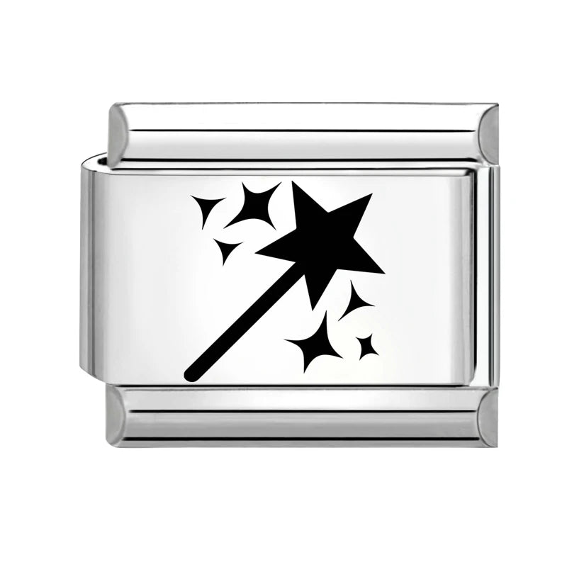 Trendy New Fashion English Words Happy Birthday Big Cake Charm Italian Links Fit 9mm Stainless Steel Bracelet DIY Making Jewelry Qme Style 14