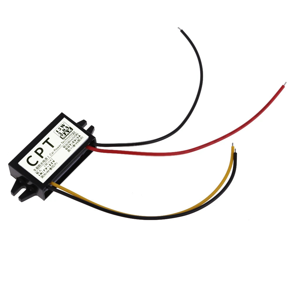 12V To 5V DC To DC Converter 3A 15W Direct Current Converter Car Voltage Reducer Regulator for Vehicle Car Truck Volt Qme Default Title