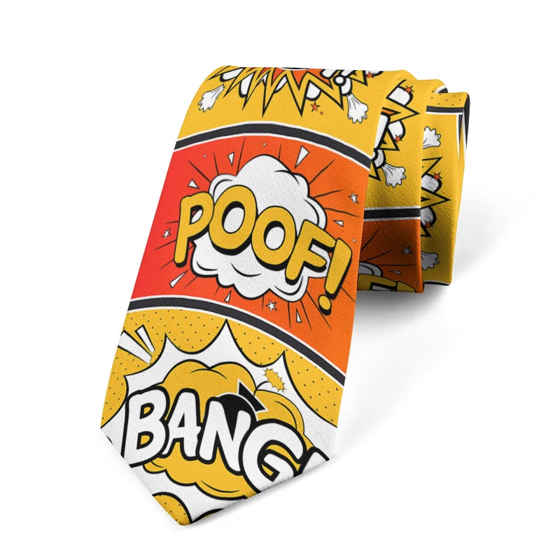 Trendy Players Street Art Tie Casual Fashion Funny Men's Wedding Qme style8