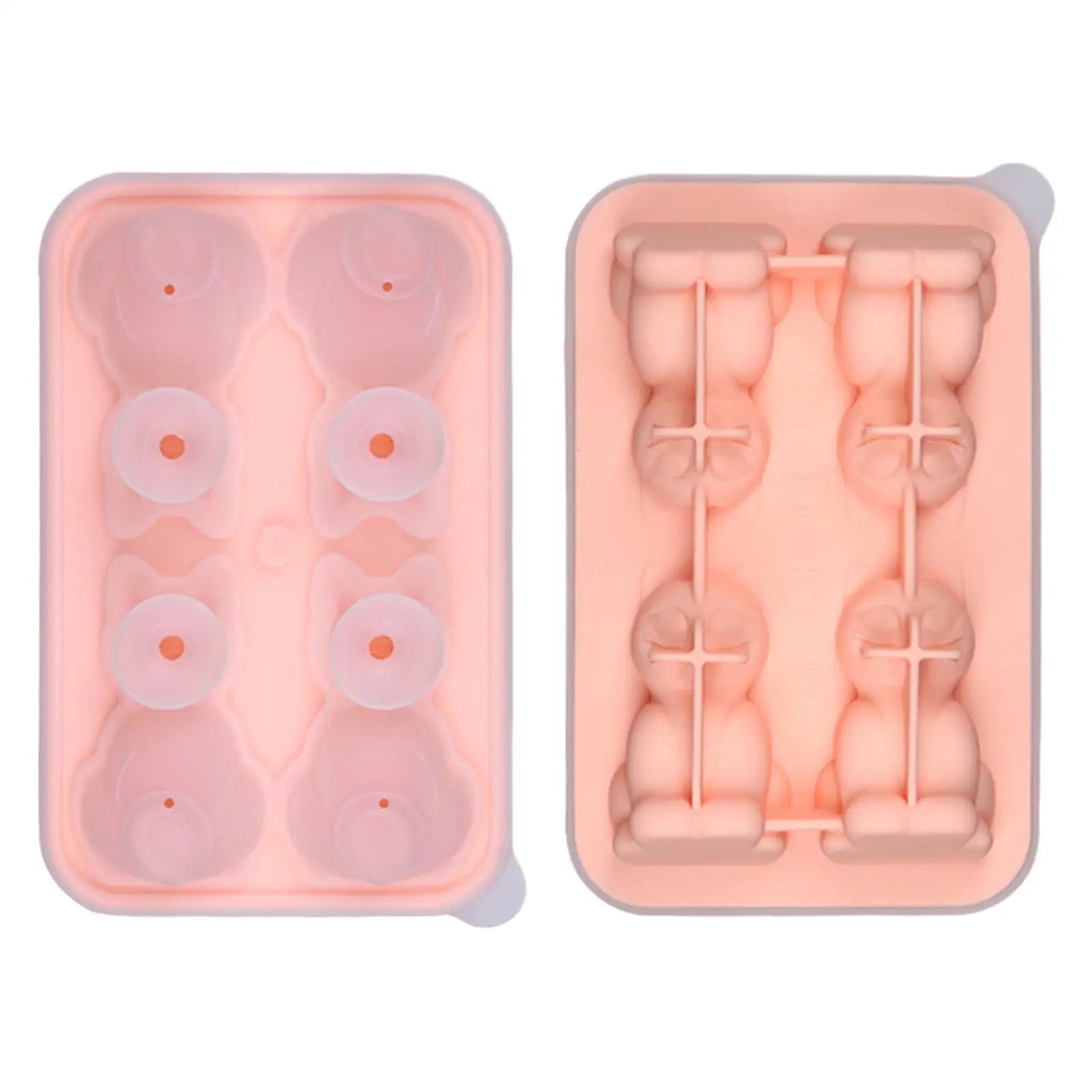 Silicone Ice Cubes Molds 4 Cavities 3D Cat Tray Cute Container Tools Qme CN