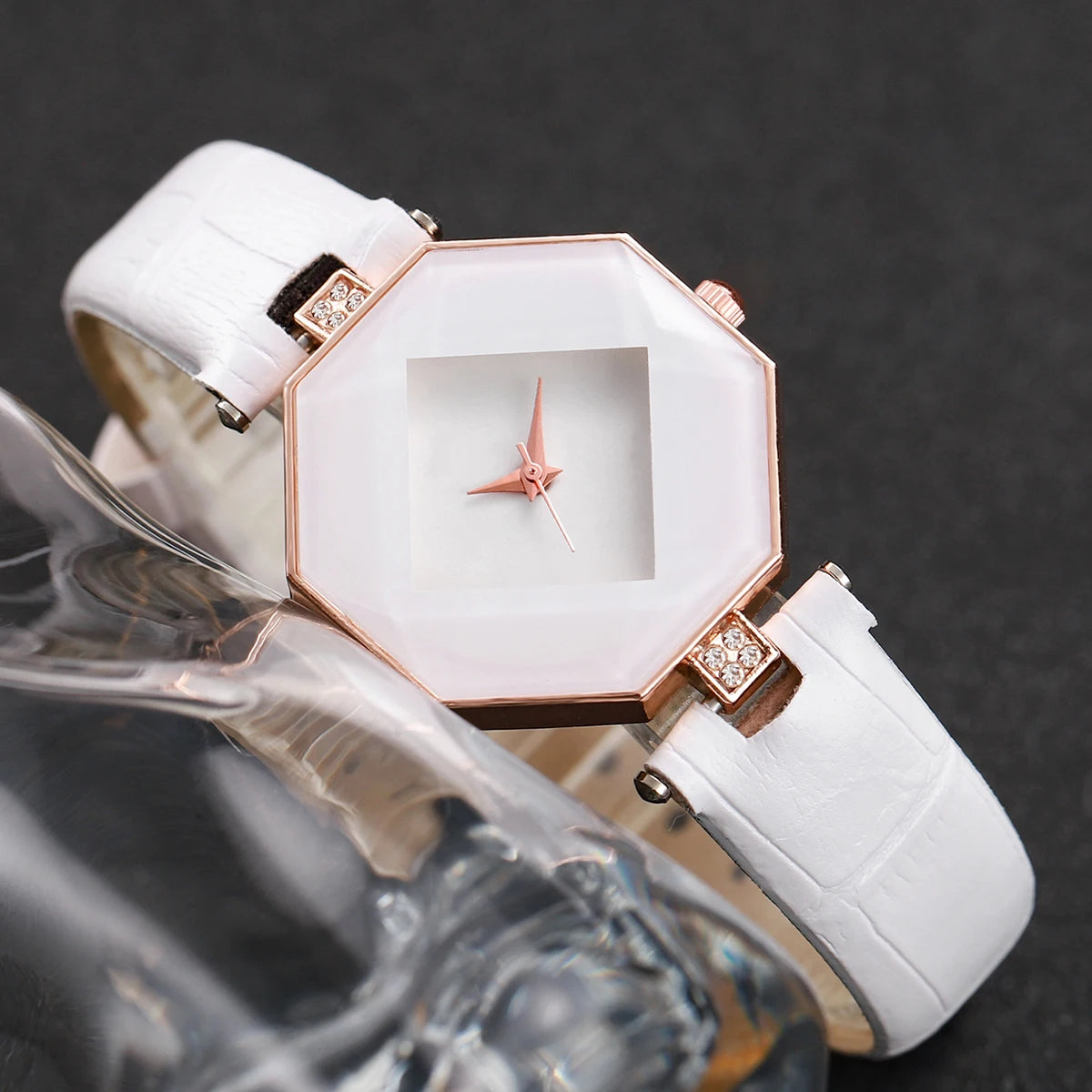 2 Pe As Rel Gios Femininos Da Moda Casual Pulseira De Couro Anal Gico Qme