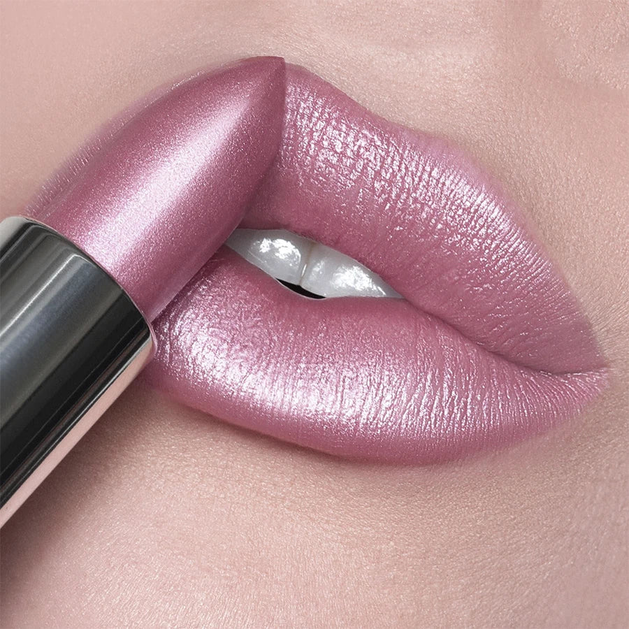21Colors Bold Intense Glitter Shiny Metallic Lipstick Pearlescent Lip Qme