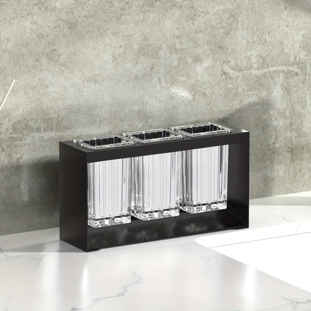 Fashionable multi-functional bathroom storage device with drainage function - electric toothbrush and toothpaste holder Qme