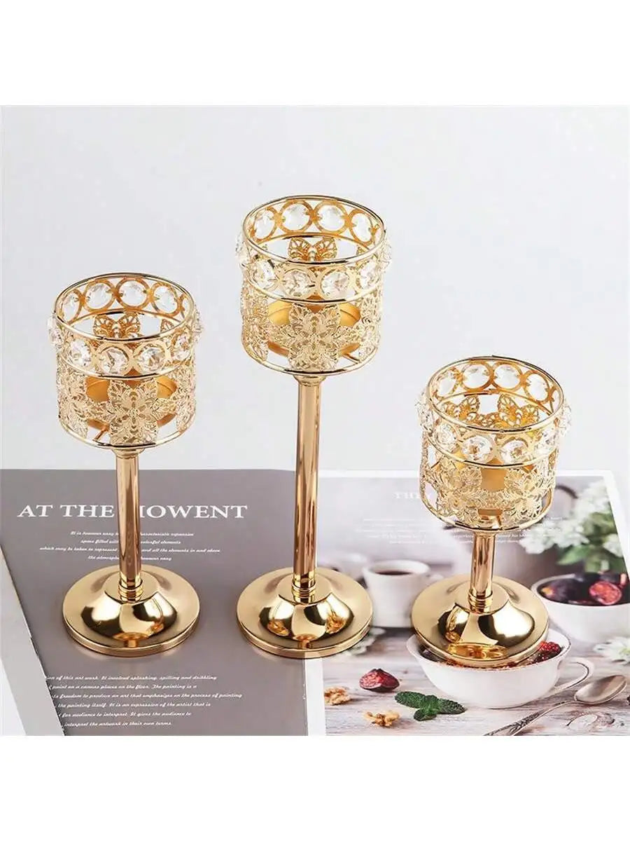 Crystal Candle Holder 3 Sizes Wedding Table Center Tea Lamp Qme