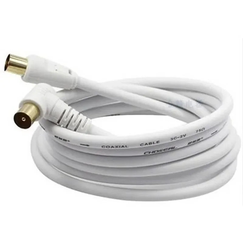 1PCS RF Coaxial Cable Double Male Plug TV Antenna Cable HD Signal Wire for TV Qme