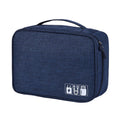 Cable Storage Bag Waterproof Digital Electronic Organizer Portable USB Data Line Charger Plug Storage Bag Travel Cable Organizer Qme Navy 1Layer(24.5x10x18cm)