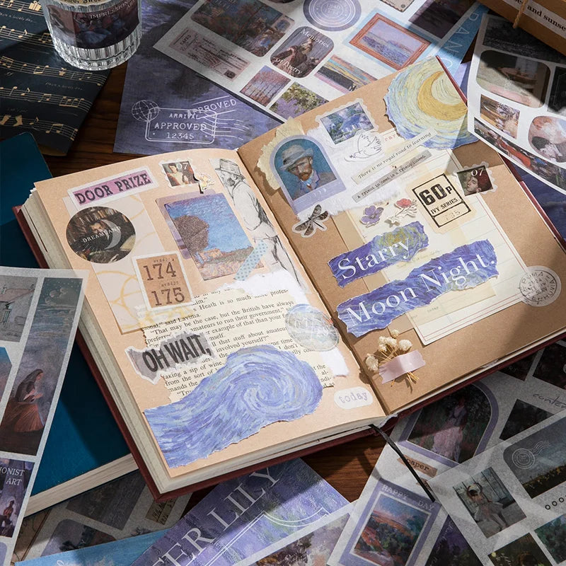 TIANZI 50/100 pcs Heart Gallery Series Vintage Material Book DIY Decorative paper Scrapbooking Handmade Junk Journal Supplies Qme
