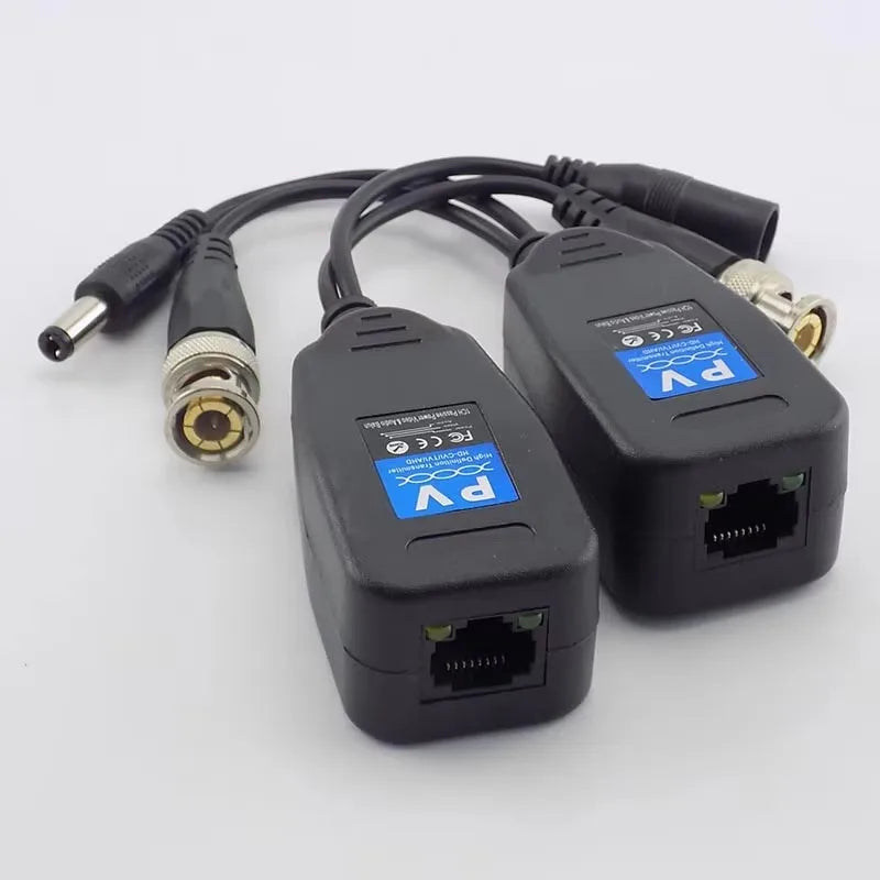 ESCAM 5 Pair(10pcs) Passive CCTV Coax BNC Power Video Balun Transceiver Connectors to RJ45 BNC male for CCTV video Camera Qme
