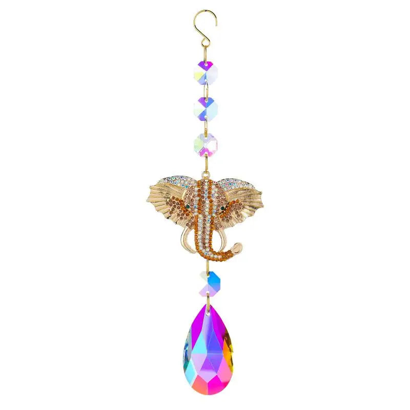 Crystal Glass Icicle Suncatcher Rainbow Prism Hanging Ornament Home Window Car Garden Decor Qme A