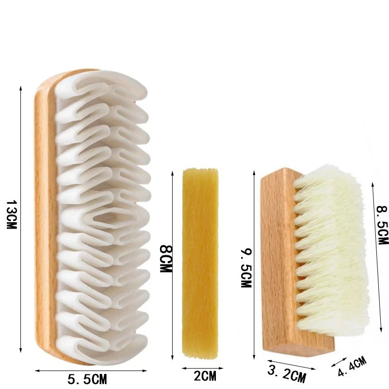 Suede Shoe Clean Wooden Brush Stain Eraser Crepe Pad Nubuck Leather Qme 3Pcs