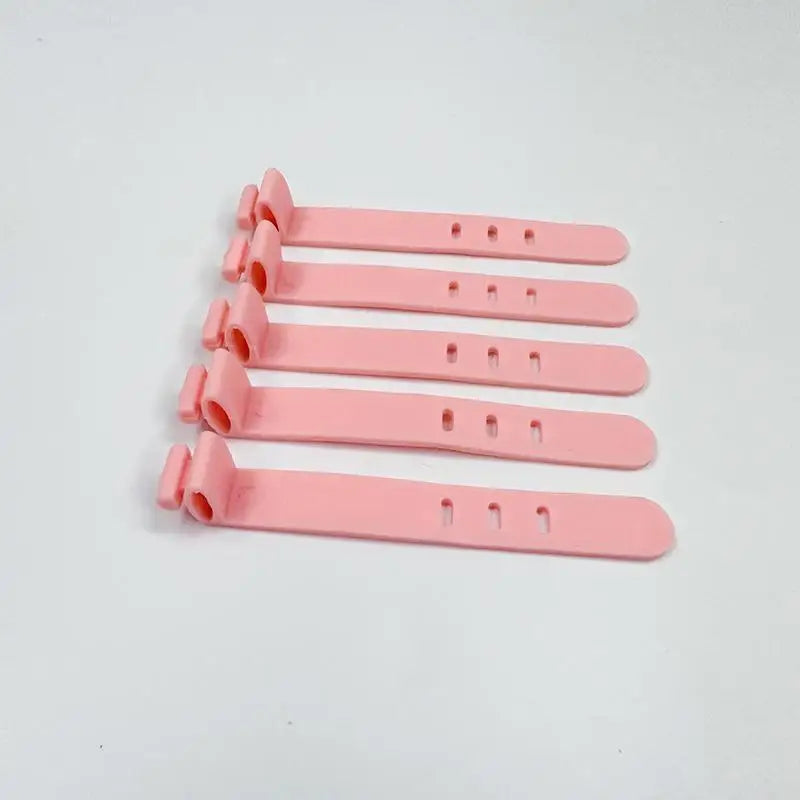 Silicone Cable Organizer Adjustable Wire Binding Bobbin Winders Data Qme orange 20pcs