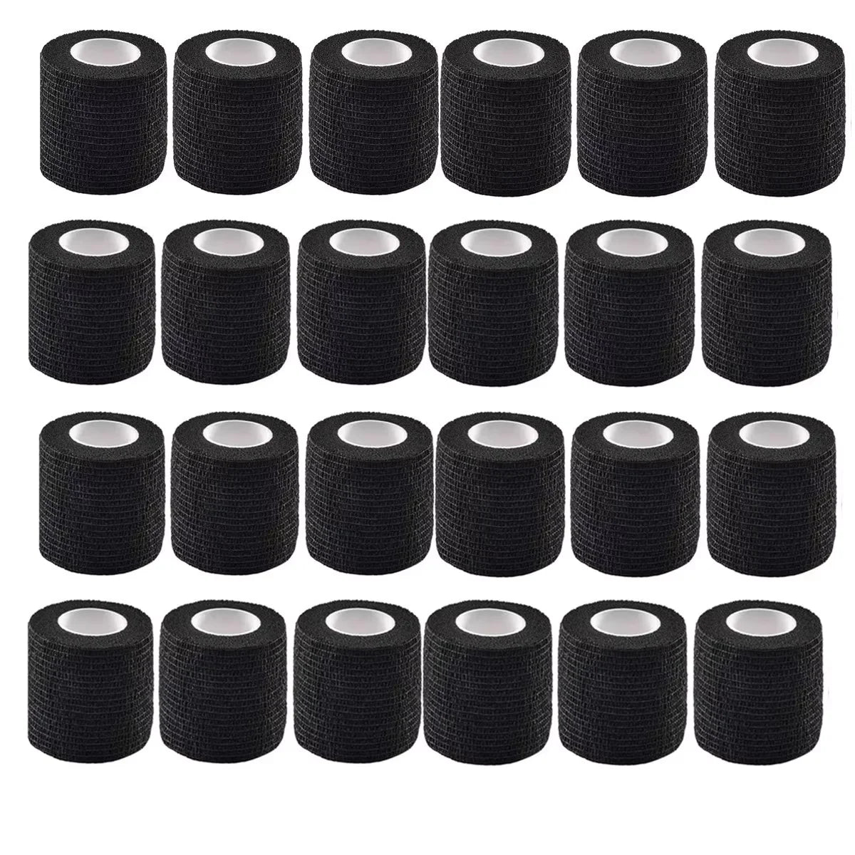 24pcs Bandage Tape Self Adhesive Elastic Bandage Wrap Elastoplast for Knee Support Pads Finger Ankle Palm Shoulder tattoo Qme black 24pcs 5cmx4.5m