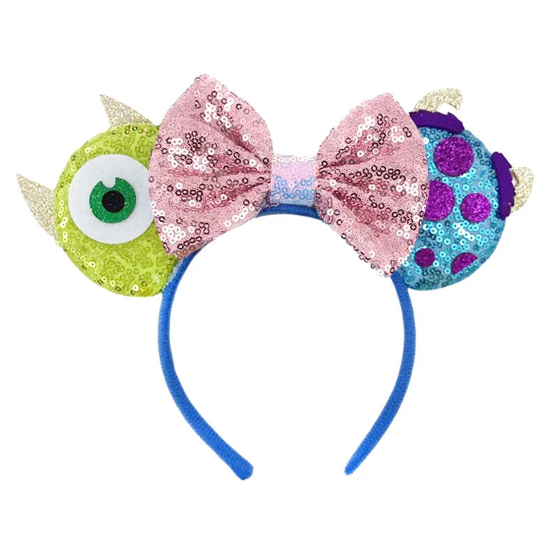 NEW Sullivan Mickey Ears Headband Monster Inc Minnie Mouse Hairband Women Cartoon Character Cosplay Hair Accessories Kids Party Qme
