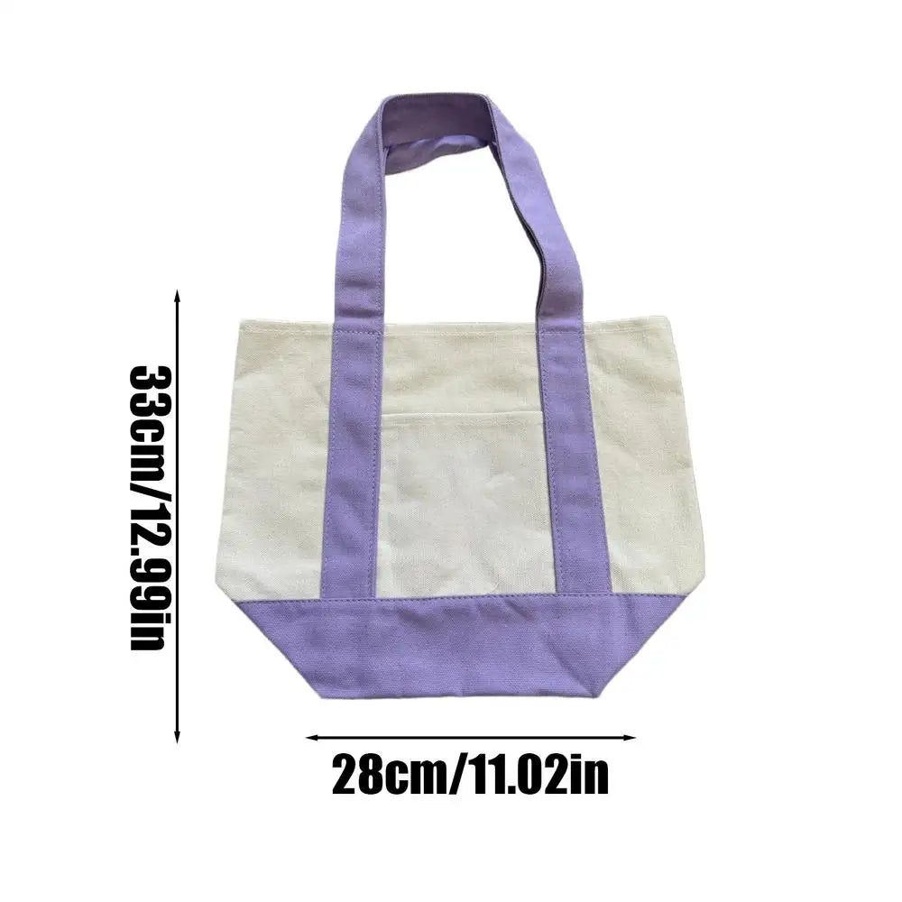 Canvas Tote Bag Large Canvas Tote Bag Reusable Grocery Carrier Fashionable Shopping Pouch for Camping Picnic Students Beach Qme Purple