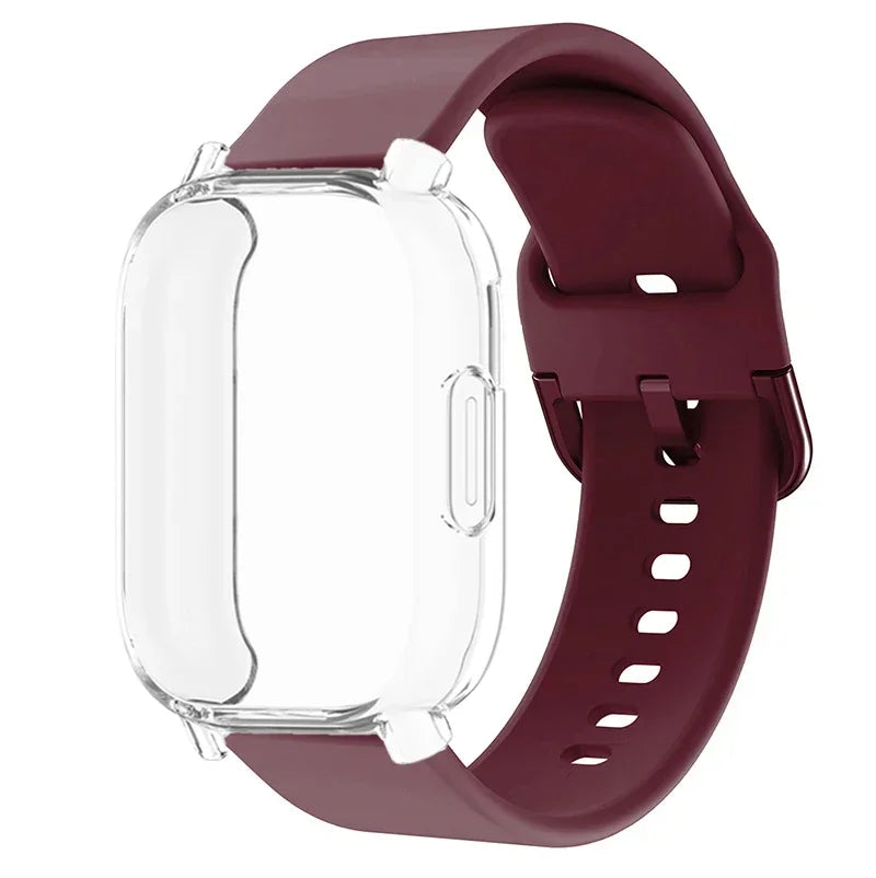 Protector Case+Silicone Strap For Xiaomi Redmi Watch 5 active/5 Lite Full Cover Screen TPU Soft Shell and Breathable Sport Band Qme