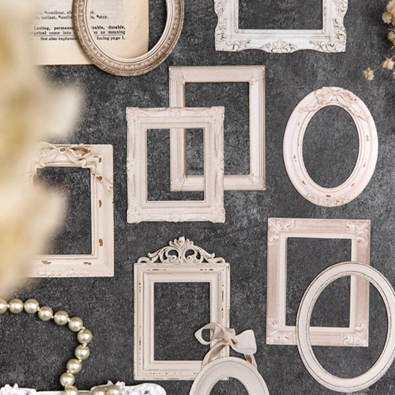 10 Sheets/Bag Window Frame Hollow Embossed Collage Cards for Scrapbook Journal DIY Planner Phone Case Notebook Decoration Gift Qme