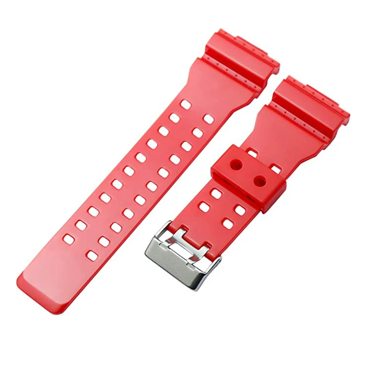 T 16MM Rubber Resin Watch Strap Waterproof Replacement Band for Casio G-Shock GA110 GA120 GD120 GA150 GW8900 Qme Red