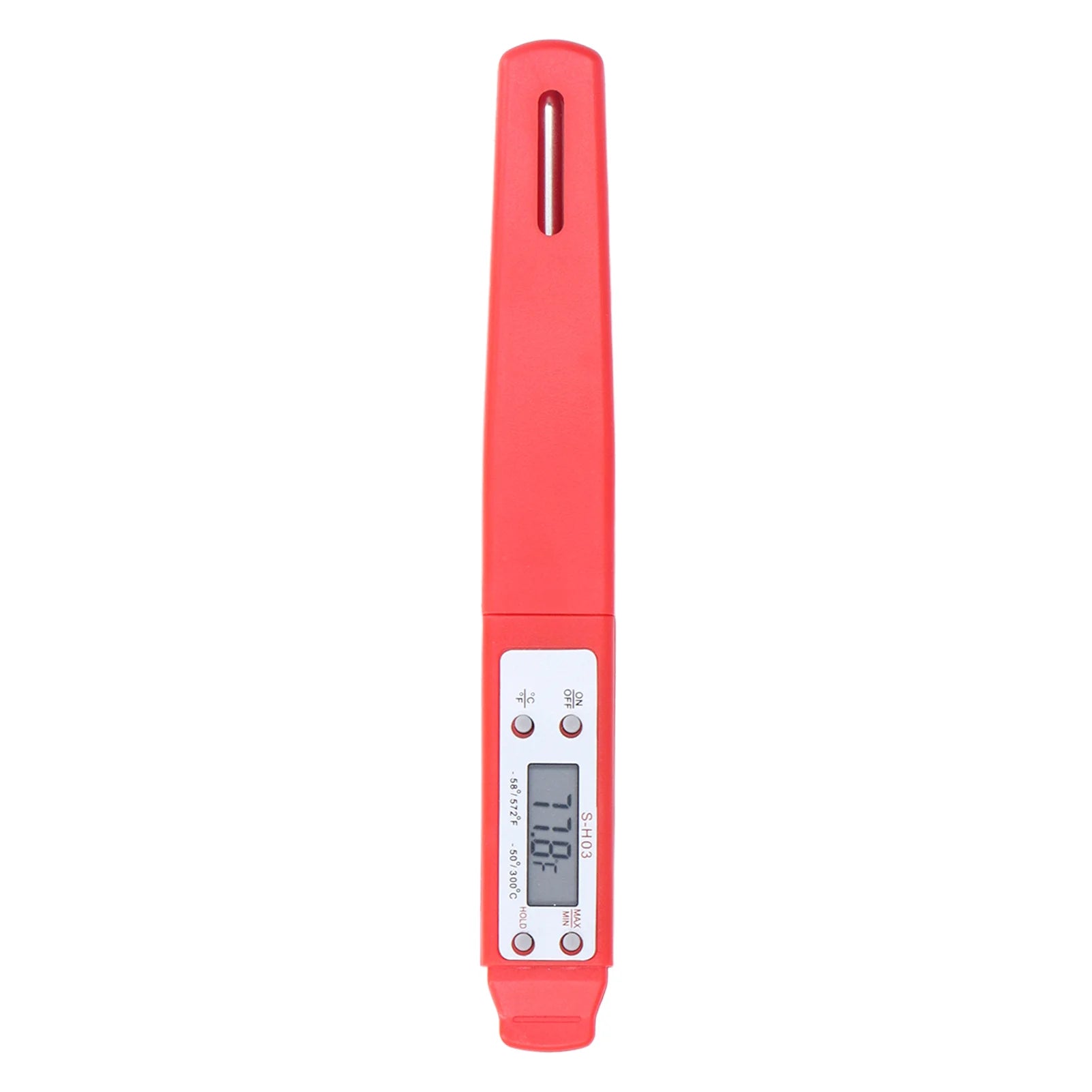 Digital Kitchen Food Thermometer Stainless Steel Electronic Temperature Gauge Tool Thermometer For Milk BBQ Meat Cooking Qme Red