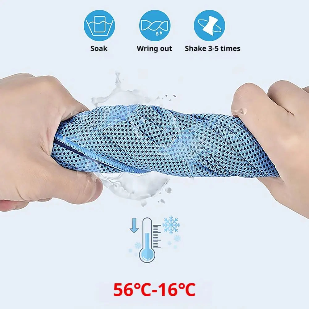 Ice Cool Neck Towel Cooling Soft Breathable Polyester Fabric Yoga Qme
