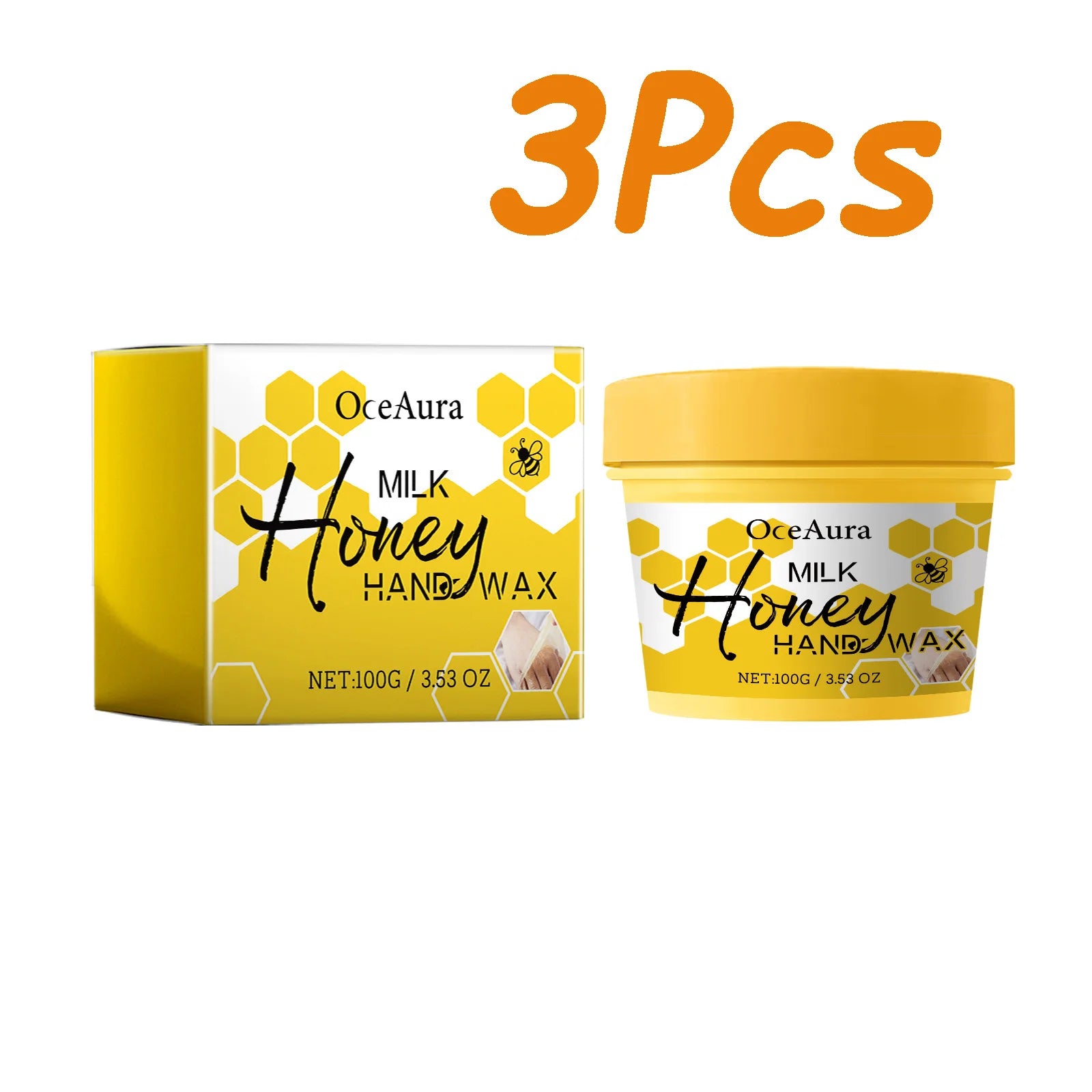 Milk Honey Hand Wax Moisturizing Nourishing Hand Mask Tender Skin Improve Drying Dull Cracked Skin Brightening Hand Care Qme 3 x 100g Boxed