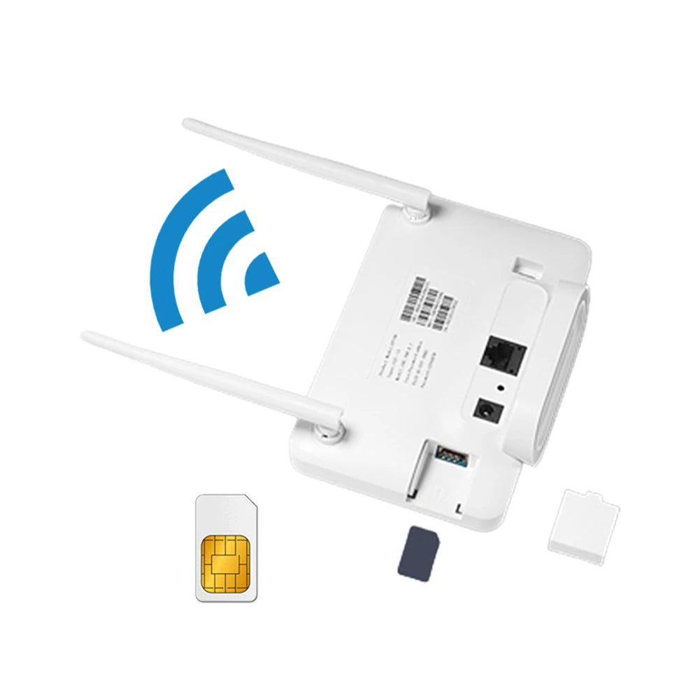 4G Wireless Router 300Mbps 4G Router Wireless Modem External Antenna with Sim Card Slot for Home Travel Work Qme