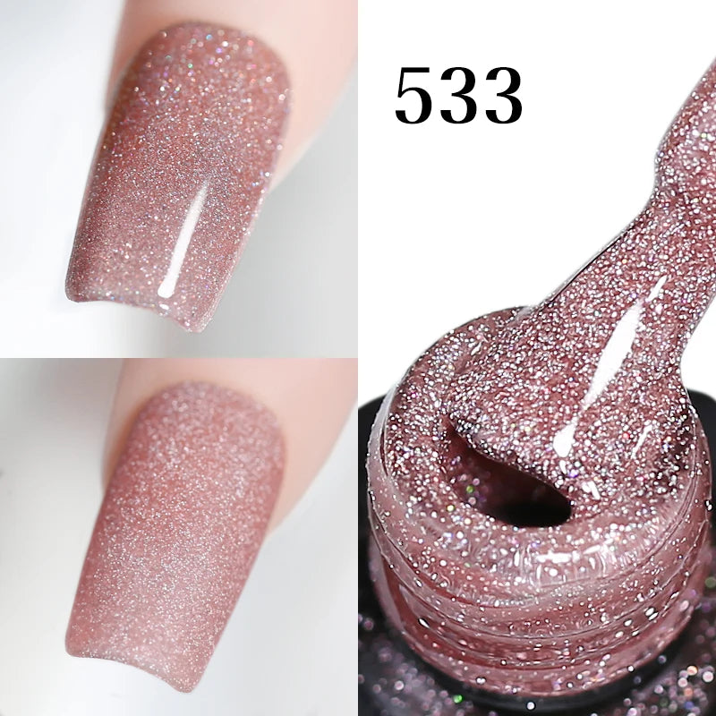 Arte Clavo Crystal Crushed Diamond Pink Blue Gel Nail Polish 2026 Qme