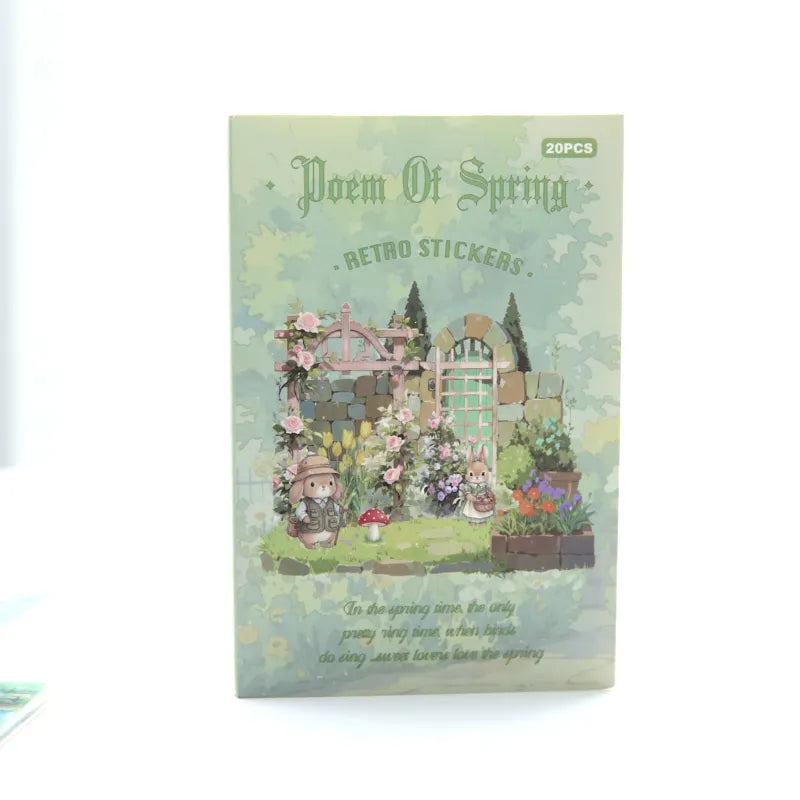 20/40pcs Beautiful scenery Die Cutting Stickers Book Creative Handbook DIY Scrapbook Diary Phone Case Cute Stationery Stickers Qme B