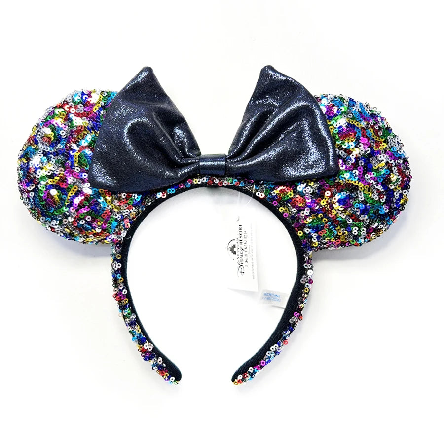 Mickey Mouse Ears Headbands Shiny Bow Glitter Princess Party Decoration Cosplay Hair Accessories Hairband for girl Women Adult Qme Headband 2