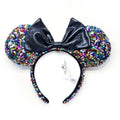 Mickey Mouse Ears Headbands Shiny Bow Glitter Princess Party Decoration Cosplay Hair Accessories Hairband for girl Women Adult Qme Headband 2