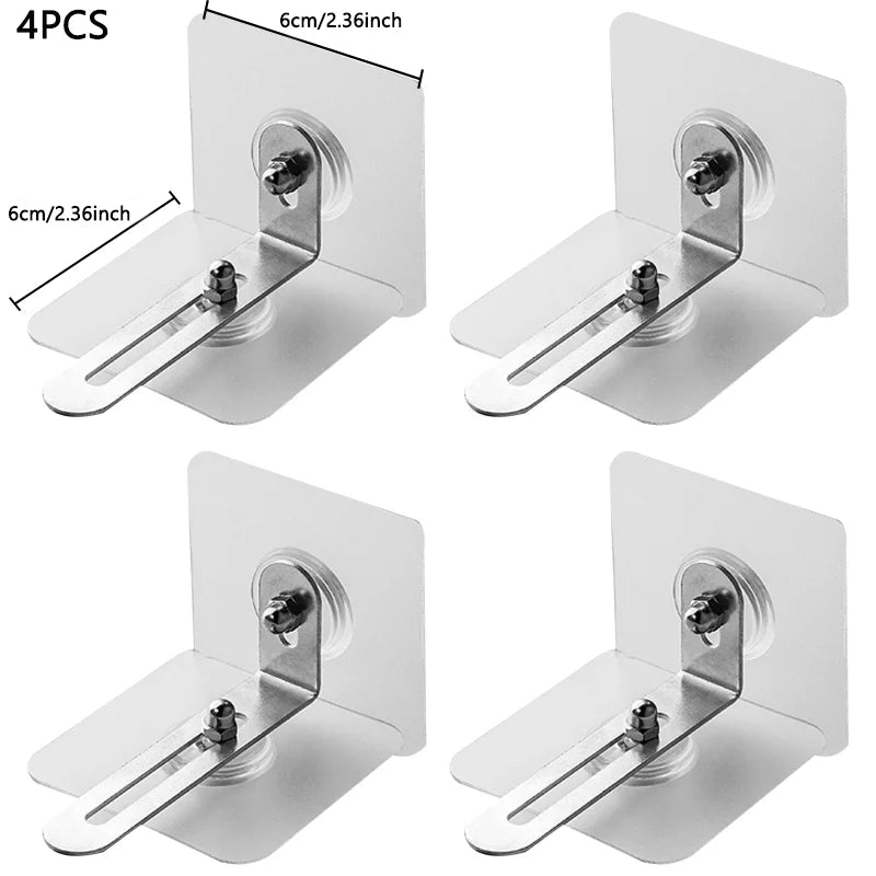 Furniture Anchors Strong Self-adhesive Fixed Prevent Dumping Device No punching Safety Anti Overturning Cabinet Buckle Anchors Qme 4PCS Small