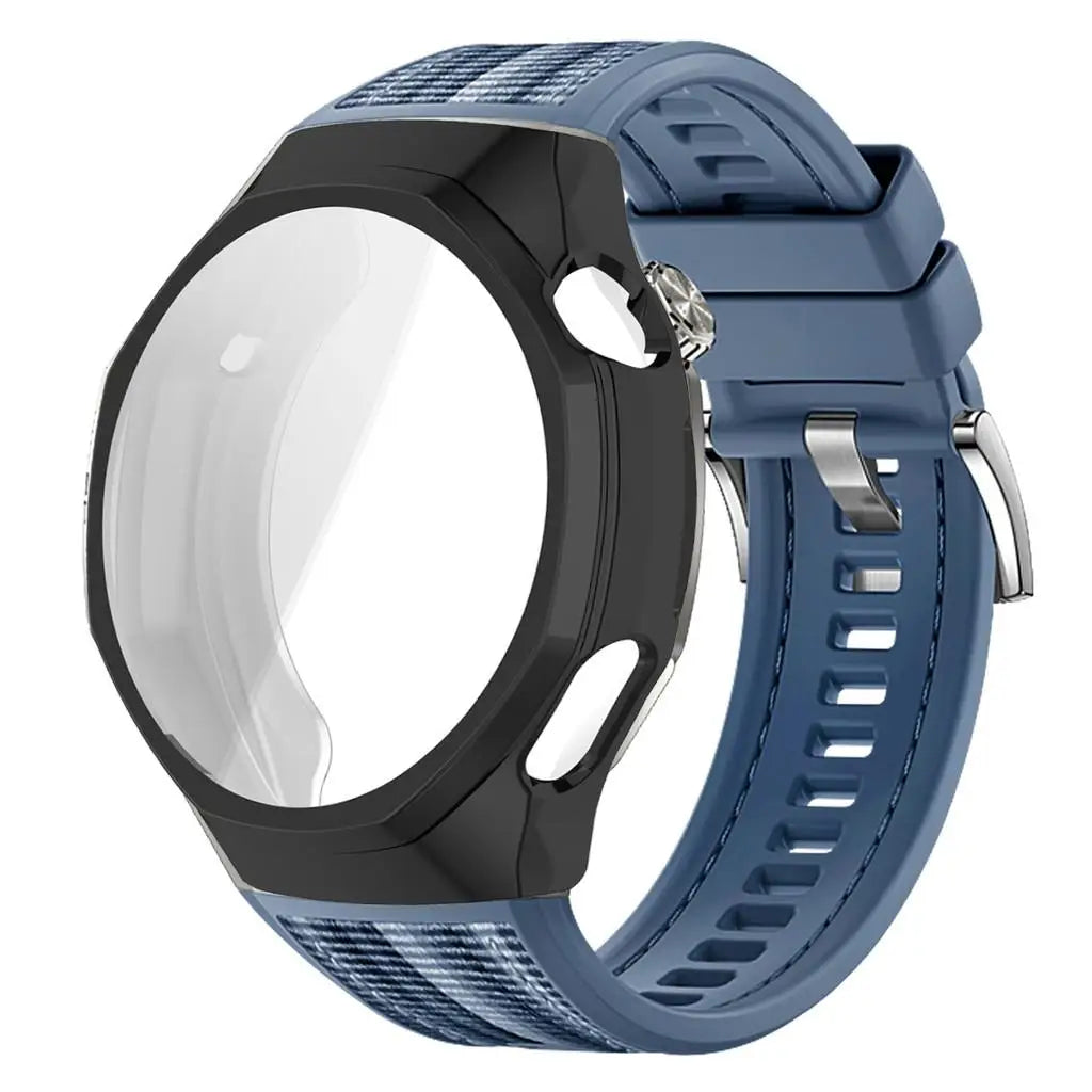 TPU Case+strap Huawei GT6 Soft Silicone+nylon Woven Bracelet Band