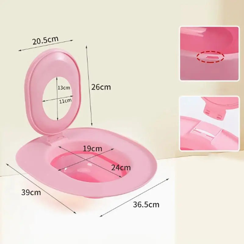 Cat Sandbox Toilet Seat Training Tool System Teach Use Reusable Qme pink