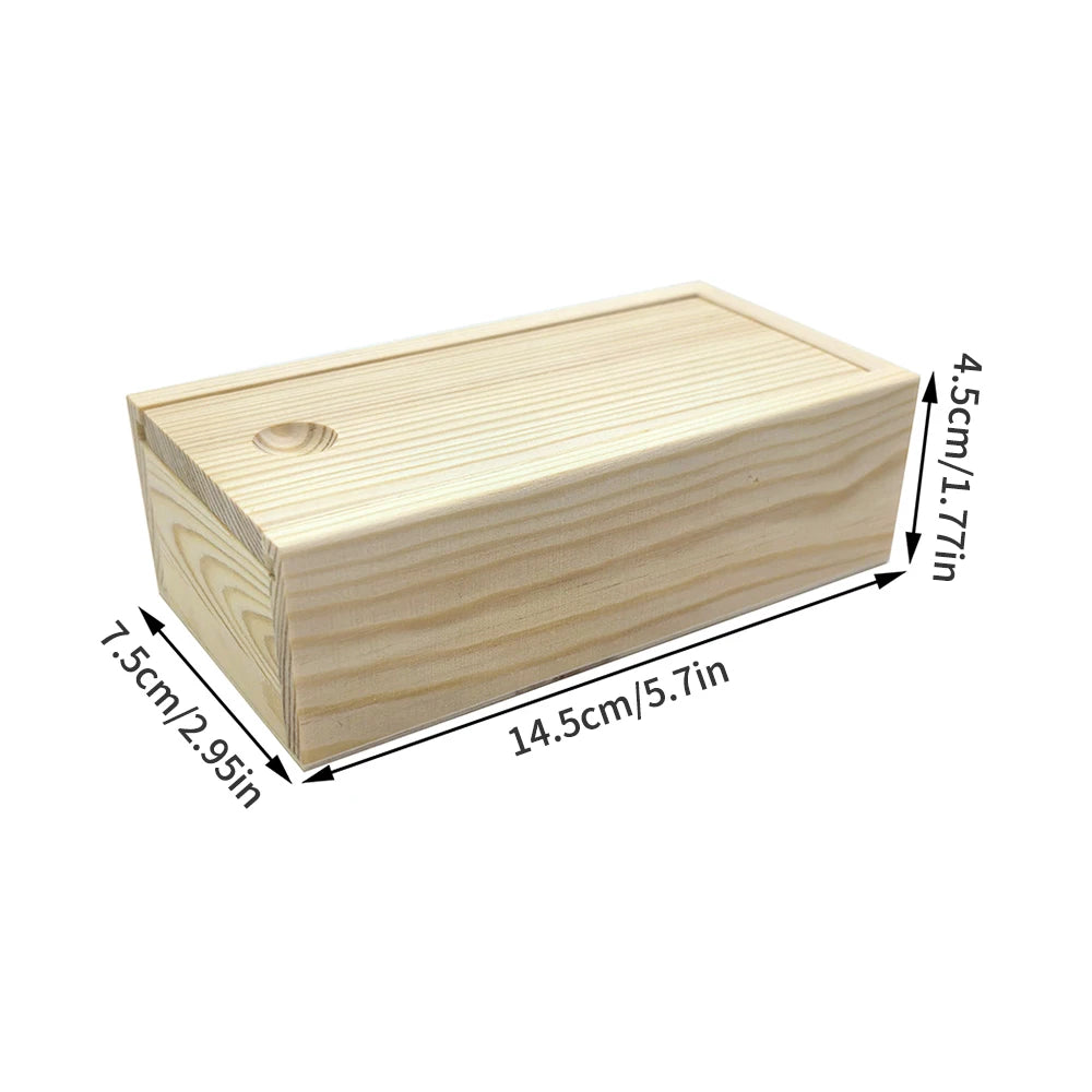 Pine Pull Box Sliding Cover Wooden Box Wooden Storage Box Wooden Storage Box Wooden Box Gift Jewelry Box Qme small size