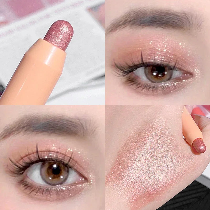 Pearlescent Eye Shadow Pen Glitter Eyeline Waterproof No smudging Highlight Eyeshadow Penlic Silkworm Liner Pen Shimmer Cosmetic Qme 03