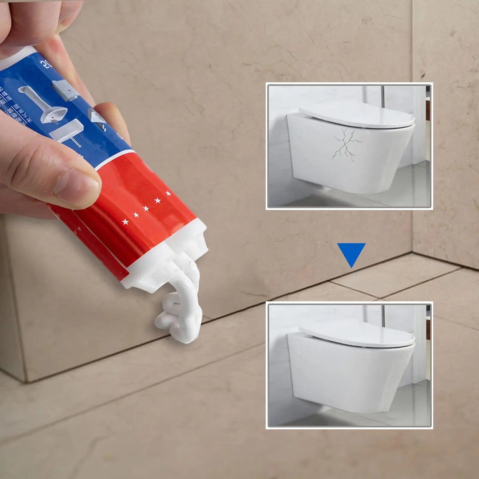 Ceramic Tile Hole Filler Porcelain Repair Filler Paste Grout Sealing Crack Filler Tile Repair Paste Strong Adhesion for Tile Qme