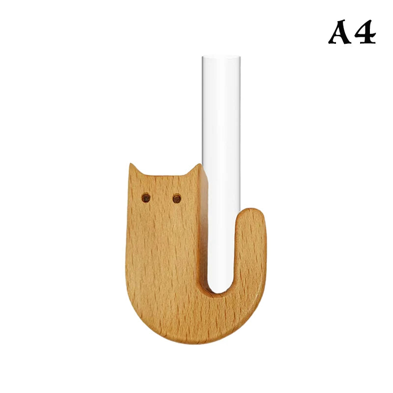 Pets Souvenir Home Decor Cat Whisker Vase Pet Fridge Magnet Wooden Qme A4