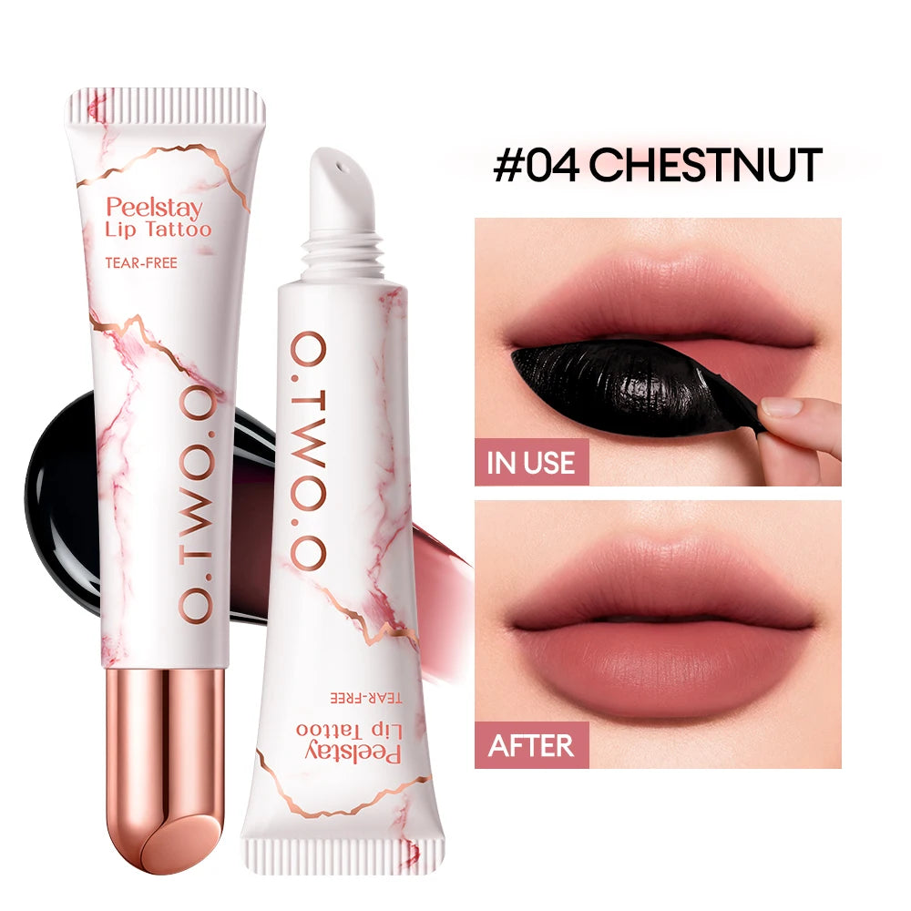O TWO Peel-off Lip Stain Lipstick 48H Color-lock Highly Pigmented Qme 04 Chestnut China Mainland