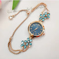 1 pcs Women Watches Brand Vintage Strass Watches Quartz Bracelet Ladies Luxury Wrist Watch Female Watch Montre Femme Watch Qme blue