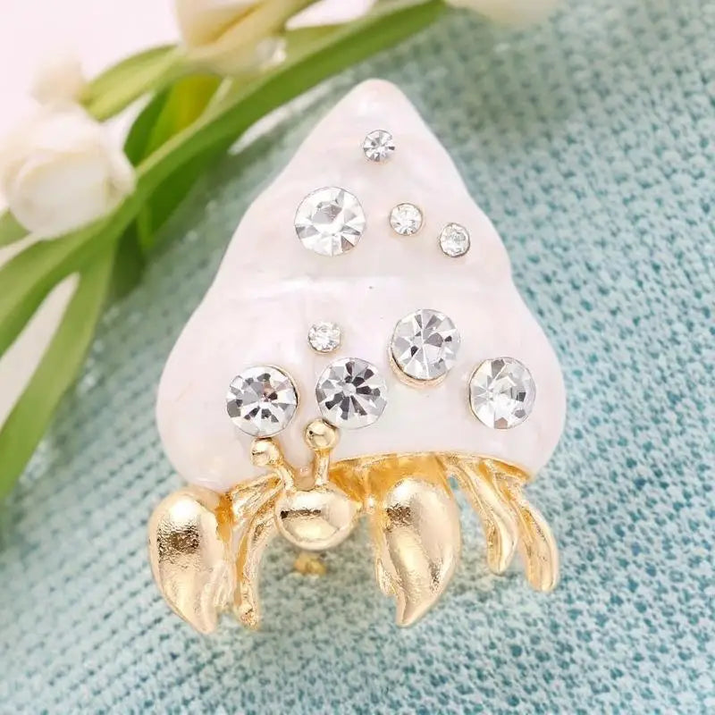 1Pcs Unisex Animal Pins Enamel Rhinestone Crab Brooches Multi Color Available Casual Party Accessories Gifts Qme A1